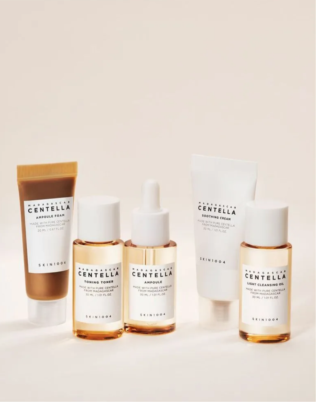 SKIN 1004 - Kit de Viaje - Ampolla, Tónico, Crema, Aceite Limpiador Madagascar Centella Travel Kit - K-Beauty Mexico